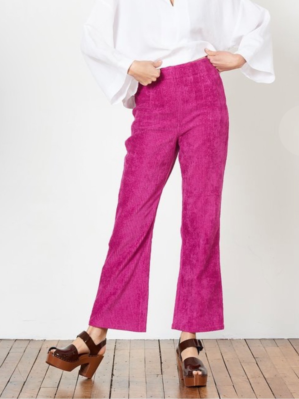 Mara Hoffman Lucy Corduroy Wide-Leg Cropped Pant Size: 0